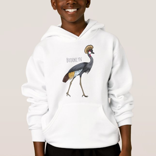 Graukranichkraniche Cartoon Hoodie (Vorderseite)