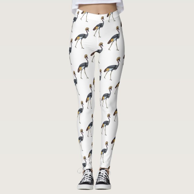 Graukranichkraniche Cartoon Leggings (Vorderseite)