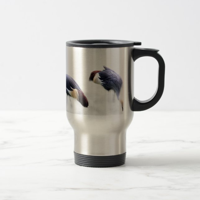 Graukrone Kran-Vogelfedern Reisebecher (Rechts)