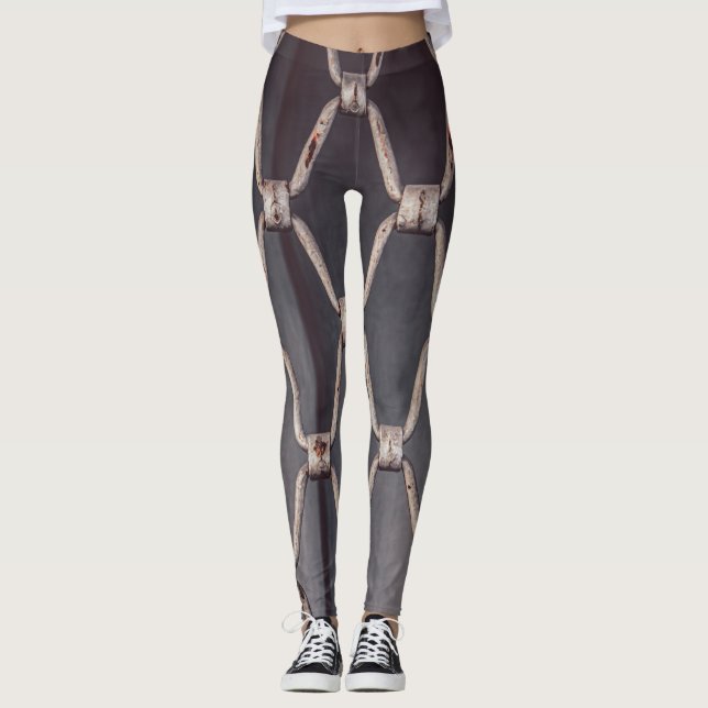 Graumetallkettenverbindung Leggings (Vorderseite)