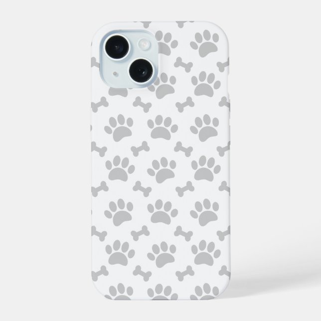 Graupaws und Knochenmuster iPhone 15 Hülle (Rückseite)