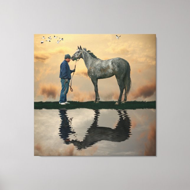 Graupferd und Gräuel OTTB gearbeitete Leinwand dru (Vorderseite)