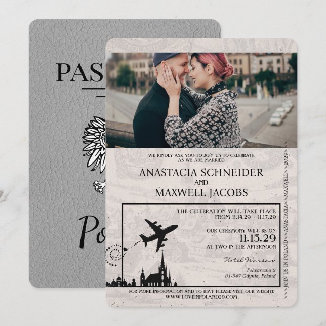 Graupolnischer Pass - Einladung zur Hochzeit (Vorne/Hinten)