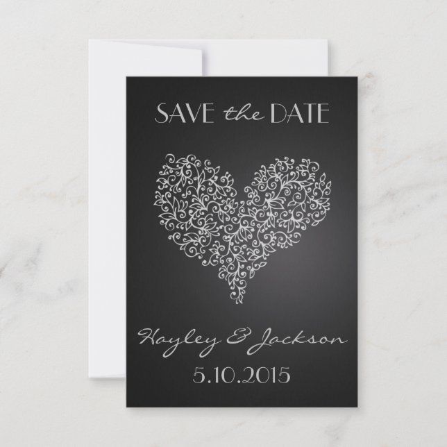 Grauquadrat Hochzeit speichern Sie die Datumskarte Save The Date (Vorderseite)
