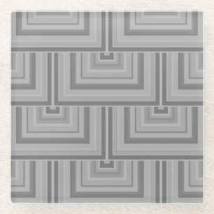 Grauquadratische Waage Glasuntersetzer