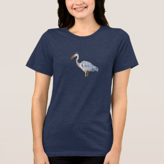 Graureiher mit Fisch beim Beutefang Clipart Tri-Blend Shirt