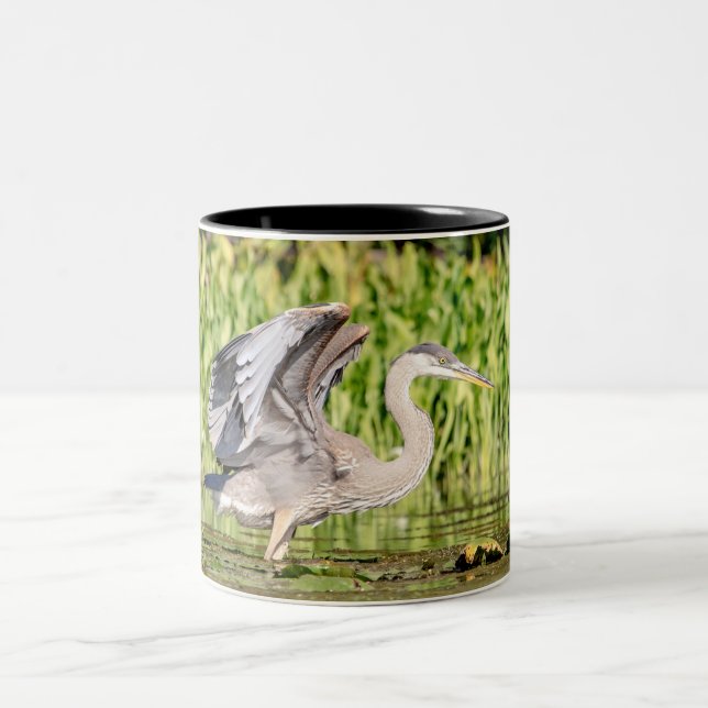 Graureiher Zweifarbige Tasse (Mittel)