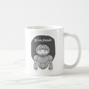 Grauroboter auf Grau ist freundlich Kaffeetasse