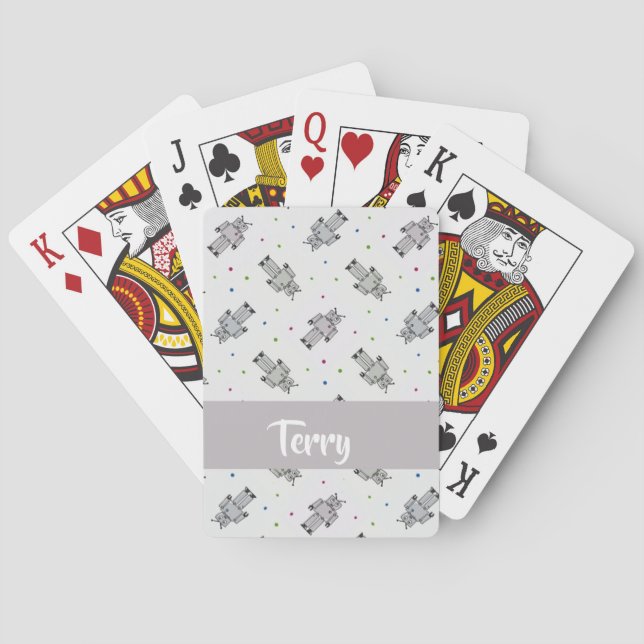 Graurobotermuster Spielkarten (Rückseite)