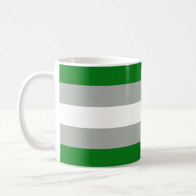 Grauromantische Pride-Flagge Kaffeetasse (Links)