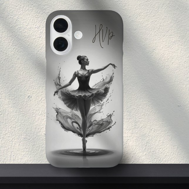 Graurosa Ballerina Splash Custom Initials Ballett Case-Mate iPhone Hülle (Von Creator hochgeladen)
