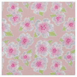 Graurosa Blüte unter pfirsichfarbenem Hintergrund Stoff