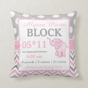 Graurosa Elephant Baby Announcement Pillow Kissen