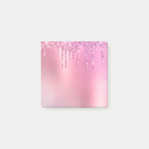 Graurosa Goldgold und lila Tropfen des Glitzer Post-it Klebezettel