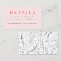 Graurosa handgezeichnete Wildblumen Hochzeitsdetai