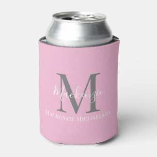 Graurosa Personalisierter Monogrammname Dosenkühler