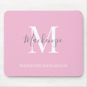 Graurosa Personalisierter Monogrammname Mousepad