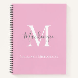 Graurosa Personalisierter Monogrammname Notizbuch