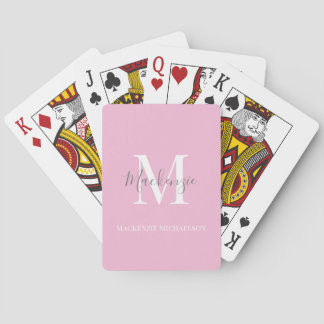 Graurosa Personalisierter Monogrammname Spielkarten