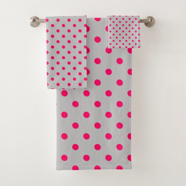 Graurosa Polka Dot Badhandtuch Set (Insitu)