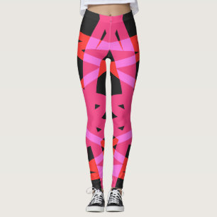 Graurosa Violet Lila Geometric Pattern Gym Yoga Leggings
