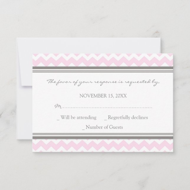 Graurosa Zickzack UAWG Wedding Card RSVP Karte (Vorderseite)