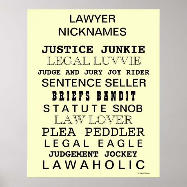 Grausamer Anwalt ernennt den Funny Lawyer Nickname Poster (Vorne)