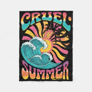 Grausamer Sommer Retro-Welle Palmenbaum Urlaub Fleecedecke