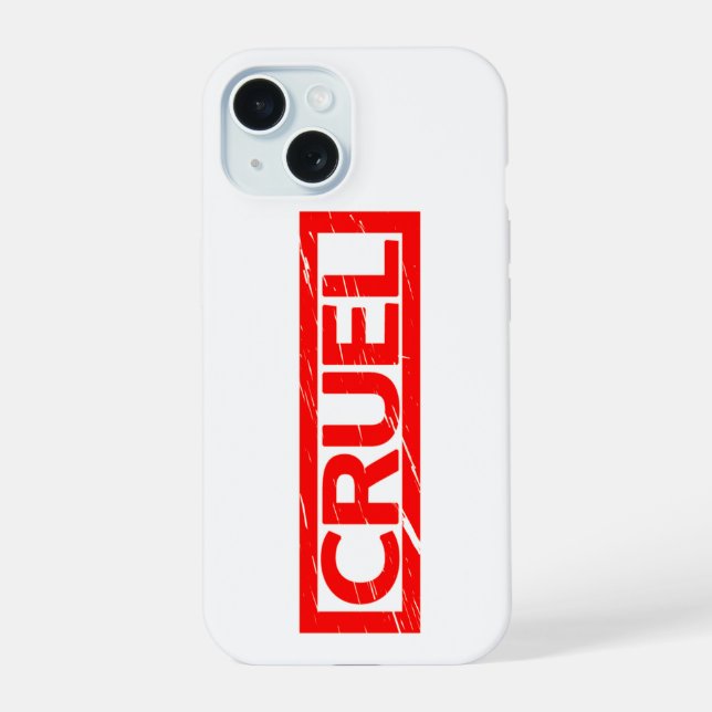 Grausamer Stempel iPhone 15 Hülle (Rückseite)
