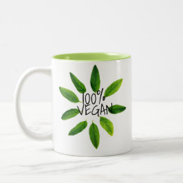 Grausamkeits-freie vegane Tasse, 100% VEGAN Zweifarbige Tasse