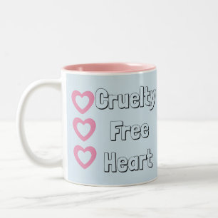 Grausamkeits-freie vegane/vegetarische blaue Tasse