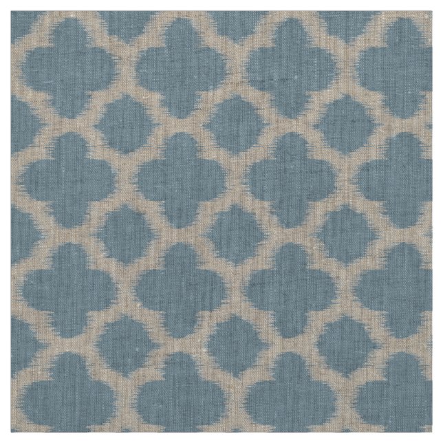 Grauschieferblau Ikat Quatrefolienmuster Stoff (Muster)