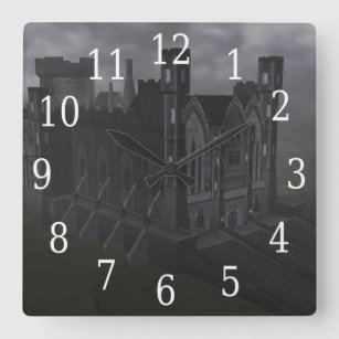 Grauschloss-Uhr Quadratische Wanduhr