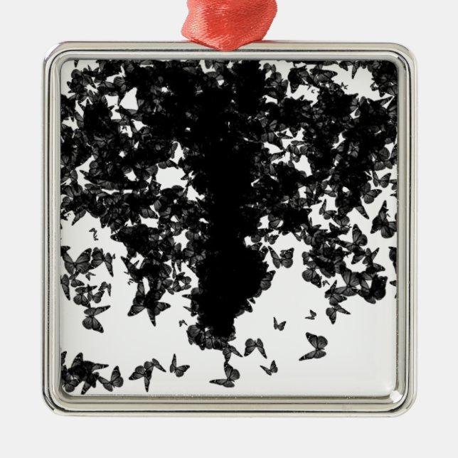 Grauschmetterling Silbernes Ornament (Vorne)