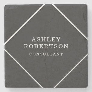 Grauschwarz Beruflich Stilvoll Minimalistische Tre Steinuntersetzer