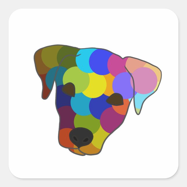 Grauschwarz Quadratischer Aufkleber (Vorderseite)