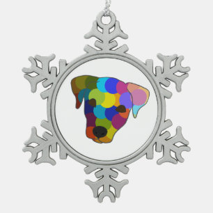 Grauschwarz Schneeflocken Zinn-Ornament