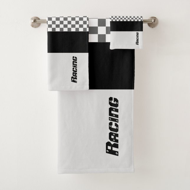 Grauschwarz und weiß badhandtuch set (Insitu)