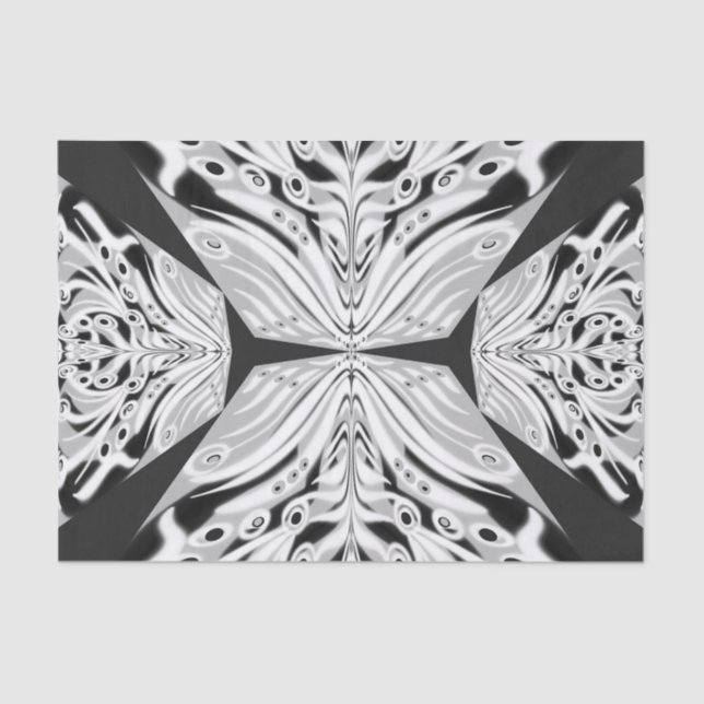 Grauschwarz und Weiß Butterfly Flügelgeflügel Abst Seidenpapier (Vorderseite)