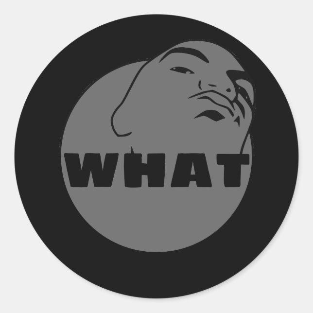 Grauschwarz Was | Tasse Shot | Ihr Mann, was ihr W Runder Aufkleber (Vorderseite)