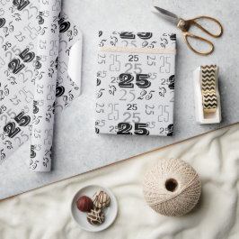 Grauschwarze Rauchnummern Personalisiert Geschenkpapier