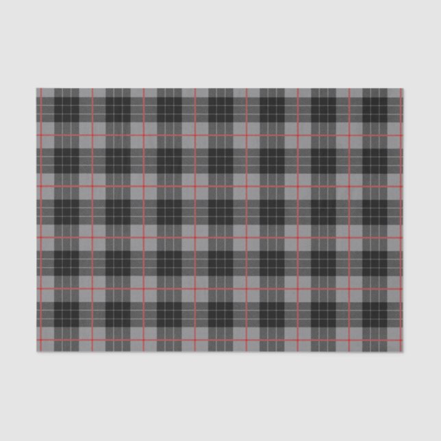Grauschwarzer Flanell kariert-Tartan Seidenpapier (Vorderseite)
