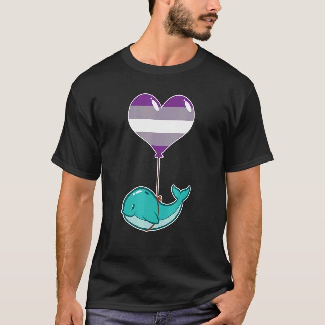 Grausexuelle Whale Nichtbinäre Liebe T-Shirt (Vorderseite)
