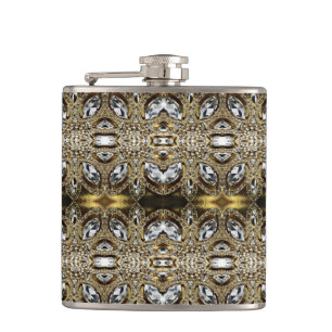 Grausilber und Schwarz-Deko-Muster Flachmann