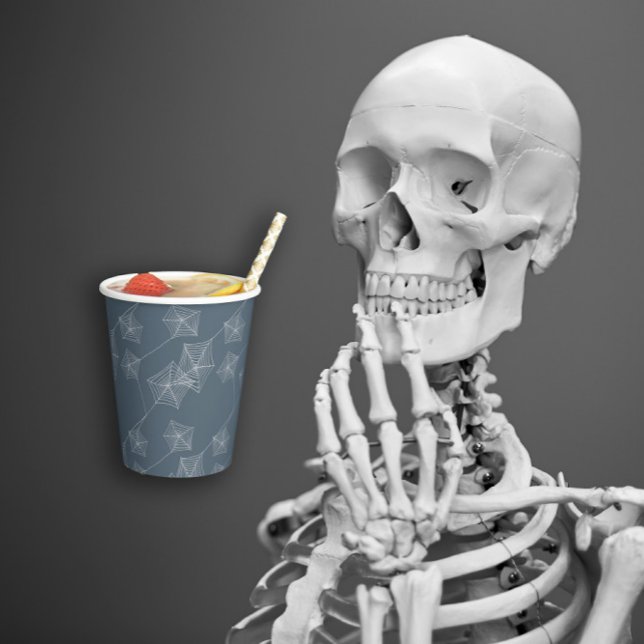 Grauspinnengewebe Halloween-Party Pappbecher (Gray spider webs Halloween party Paper Cups)