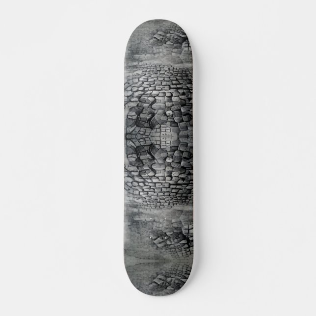 Grausteine, graue Nebel, grafische Kunst Skateboard (Vorne)