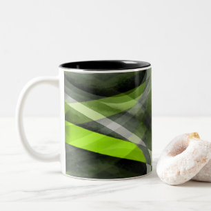 Graustil der Achtziger mit Zitronen-Kurvenmuster Zweifarbige Tasse