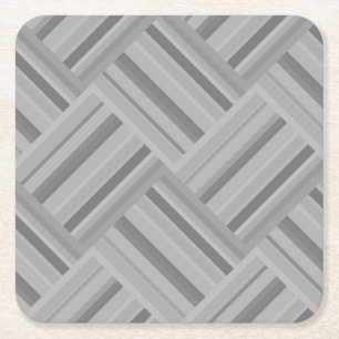 Graustreifen diagonales Webmuster Rechteckiger Pappuntersetzer