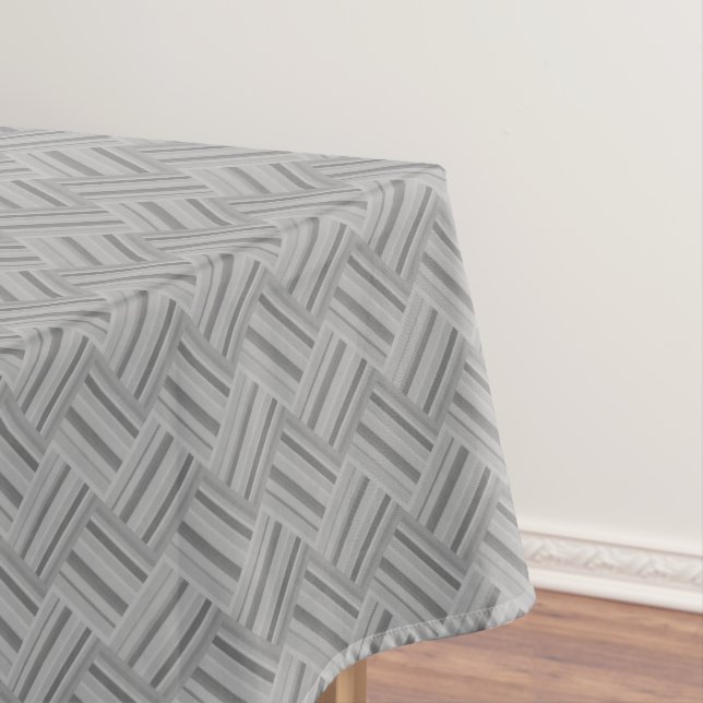 Graustreifen diagonales Webmuster Tischdecke (Beispiel)
