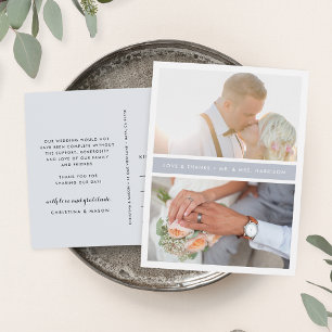 Graustreifen Hochzeitsszenario Foto Vielen Dank Postkarte